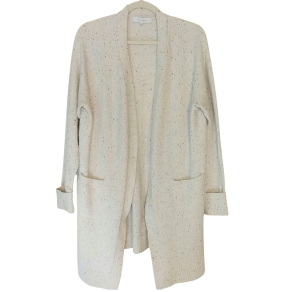 Verve AMI Sweater Women's Size XL Cream Open Knit Cardigan Lightweight Long Knit - Picture 1 of 8